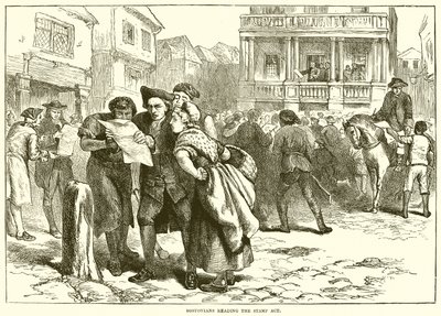 Les Bostoniens lisant le Stamp Act - English School