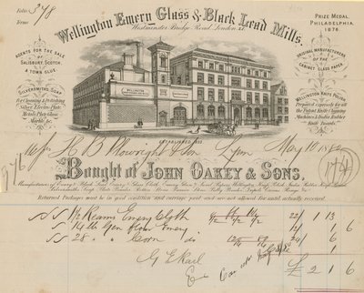 Acheté pour John Oakey & Sons - English School