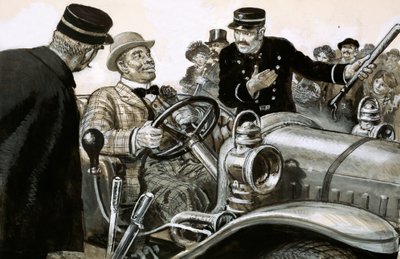 Le boxeur Jack Johnson au volant d