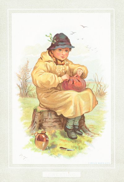 Garçon sur le point de déjeuner à la campagne - English School