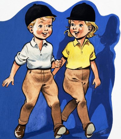Garçon et fille en jodhpurs - English School