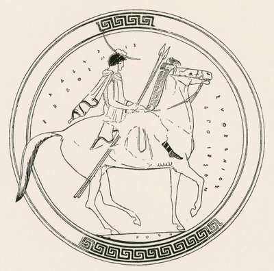 Garçon à cheval (gravure) - English School
