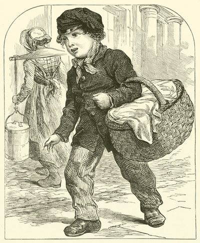 Garçon avec panier (gravure) - English School