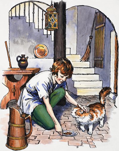 Garçon avec chat - English School