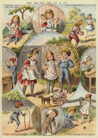 Les garçons et les filles sortent pour jouer - English School