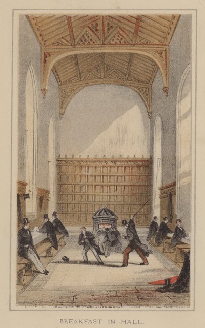 Petit-déjeuner dans le hall (lithographie couleur) - English School