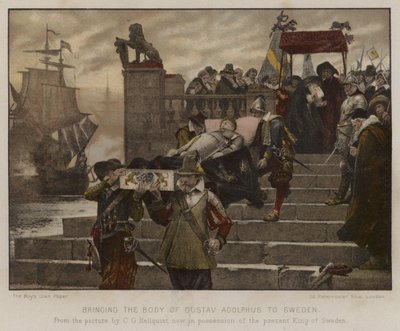 Apporter le corps de Gustave-Adolphe en Suède, 1632 - English School