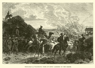Brinjaras (une tribu nomade de porteurs gitans) en marche - English School