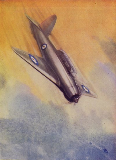 Bombardier en piqué Blackburn Skua de la Fleet Air Arm (lithographie en couleur) - English School