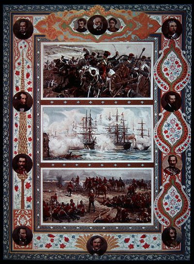 Victoires britanniques, terre et mer (guerre des Boers, Crimée, etc.), couverture du Illustrated London News - English School