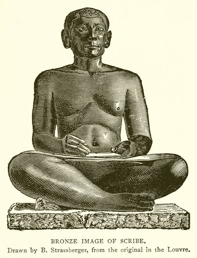 Image en bronze de scribe - English School