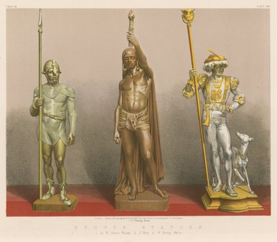 Statues en bronze (chromolitho) - English School
