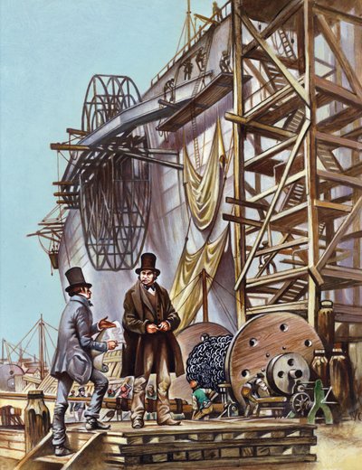 Brunel suit la progression de la construction du Great Eastern - English School
