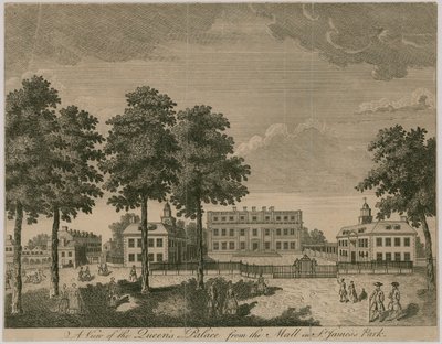 Buckingham House, Vue du Palais de la Reine depuis le Mall dans St James