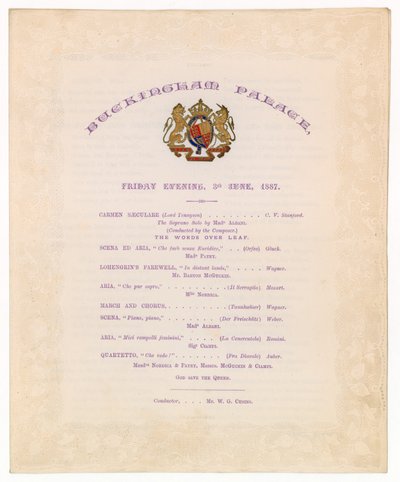 Concert au palais de Buckingham, 3 juin 1887 - English School