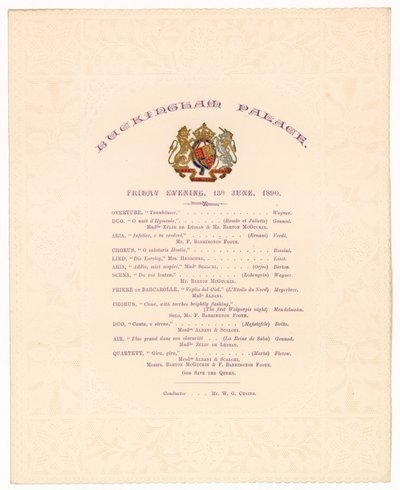 Concert au palais de Buckingham, 13 juin 1890 - English School
