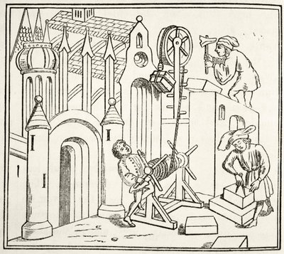 Constructeurs au travail au XVe siècle, de 