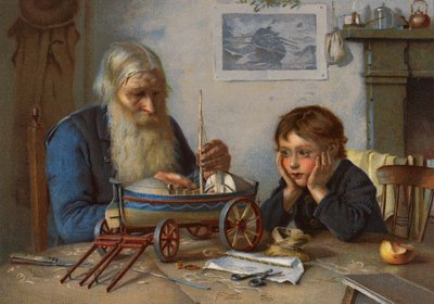 Construction du Canot de Sauvetage (lithographie en couleur) - English School