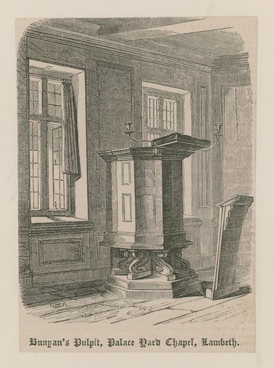 La chaire de Bunyan, chapelle de Palace Yard, Lambeth - English School