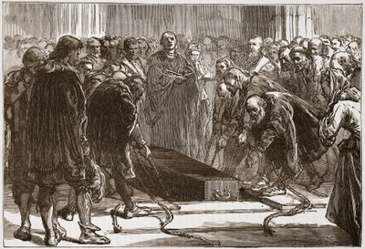 Enterrement de Luther dans le Schloss-Kirk, Wittemberg, illustration de L