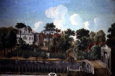 Burlington House, Chiswick, conçu par William Kent (1685-1748) 1725-36 (gravure en couleur) - English School