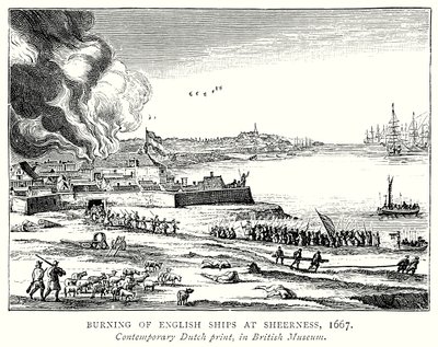 Incendie de navires anglais et à Sheerness - English School