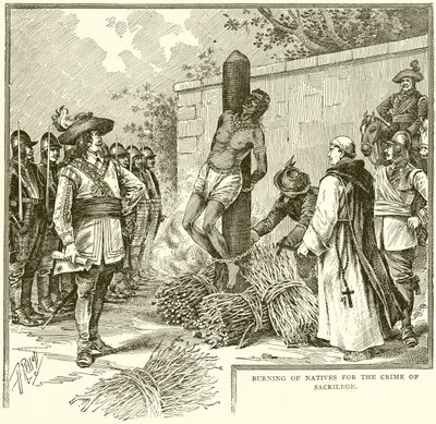 Brûler des indigènes pour le crime de sacrilège - English School