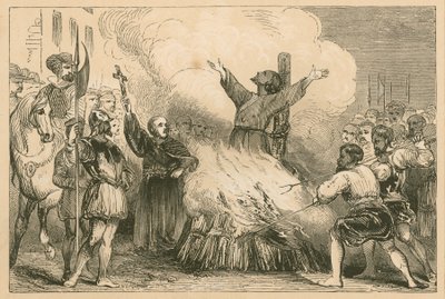 Brûlage de Patrick Hamilton à St. Andrews, 1528 - English School
