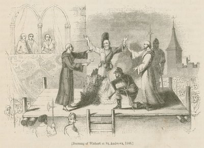 Brûlage de Wishart à St. Andrews, 1546 - English School