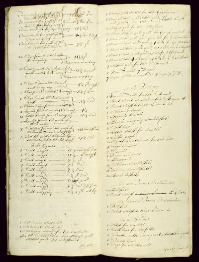 Grand livre du trésorier, montrant un inventaire commençant en 1631 - English School