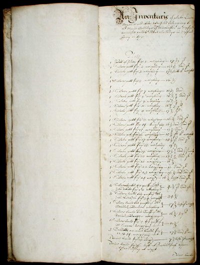 Grand livre du trésorier, débutant en 1655 - English School