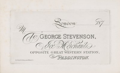 Carte de visite de George Stevenson - English School