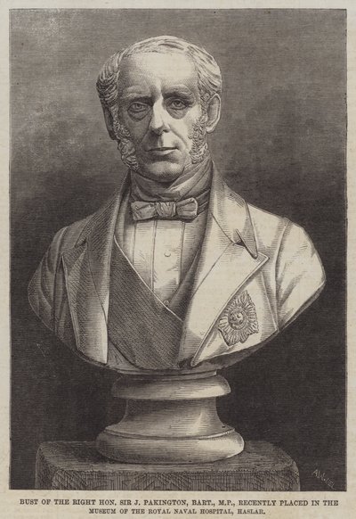 Buste du très honorable Sir J Pakington, baronnet, MP, récemment placé dans le musée de l