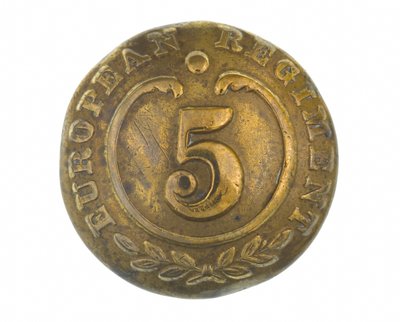Bouton, autres grades, 5e Régiment européen du Bengale, 1858-1860 - English School