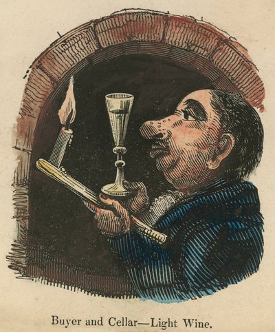 Acheteur et cave; dessin humoristique - English School