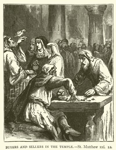 Acheteurs et vendeurs dans le temple, Saint Matthieu, xxi - English School