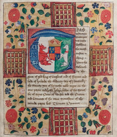 Indenture quadripartite du roi Henri VII, 20 novembre 1504 - English School