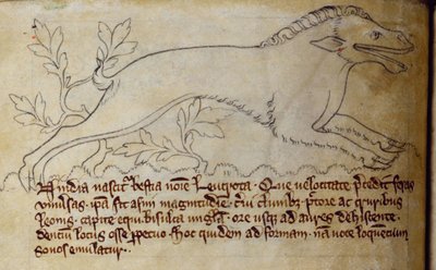 CCA-LitMs/D/10 fol. 3v Leucrota, du Bestiaire - English School