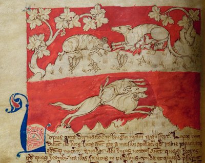 CCA-LitMs/D/10 fol. 4v Loup, du Bestiaire - English School