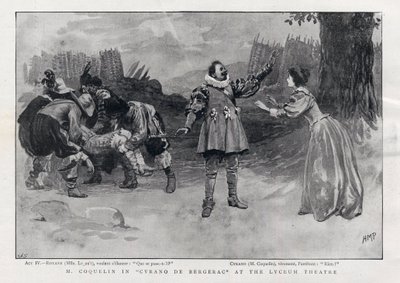 CONSTANT COQUELIN Aîné acteur anglais dans le rôle de Cyrano de Bergerac au Lyceum Theatre, Londres 1898 - English School