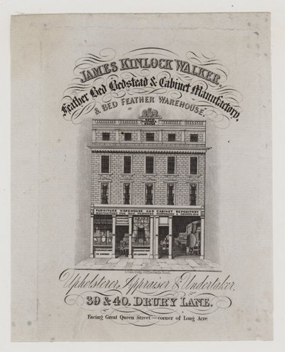 Ébéniste, James Kinlock Walker, carte de visite - English School