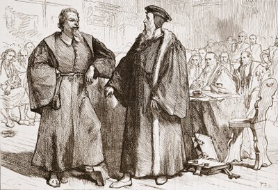 Calvin et Servet devant le Conseil de Genève, illustration de L