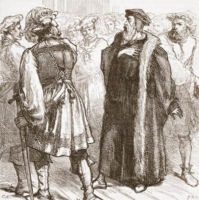 Calvin devant ses ennemis au Conseil, illustration de L