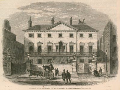 Cambridge House, Piccadilly, Londres, la résidence urbaine de Lord Palmerston - English School