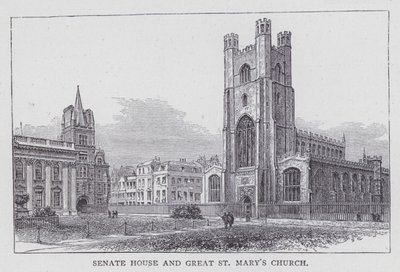 Cambridge, Senate House et église Great St Mary (gravure) - English School