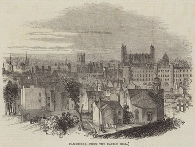 Cambridge, depuis Castle Hill (gravure) - English School