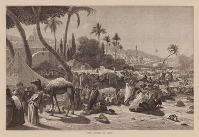 Marché aux chameaux du Caire (gravure) - English School