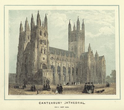 Cathédrale de Canterbury, vue sud-ouest - English School