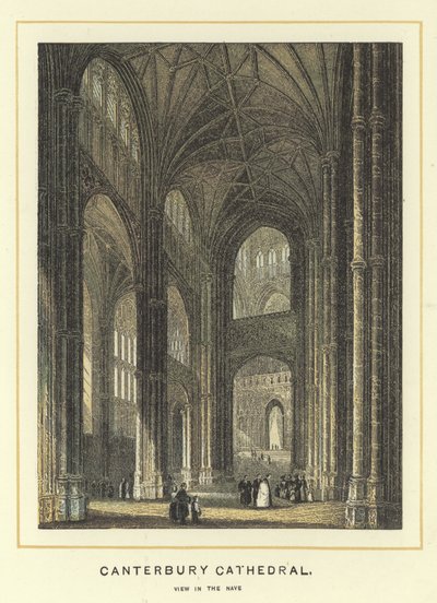 Cathédrale de Canterbury, vue dans la nef - English School