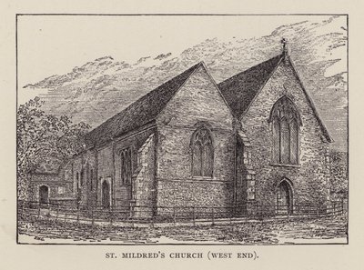Canterbury : Église de St Mildred, West End (lithographie) - English School
